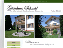 Tablet Screenshot of gaestehaus-schmid-waging.de